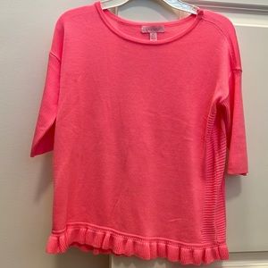 Lilly Pulitzer Tierneigh Sweater Girls 6-7 Hot Pink